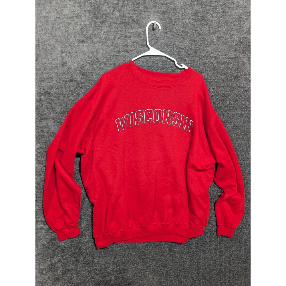 Soffe Wisconsin Badgers Crewneck Sweatshirt Red Mens 2XL NWT 1809